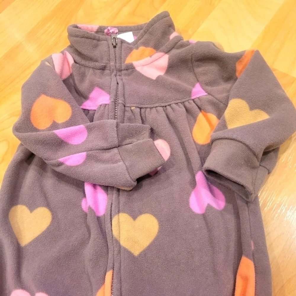 Carter's Fleece Long Sleeve Jumpsuit Size 12 months